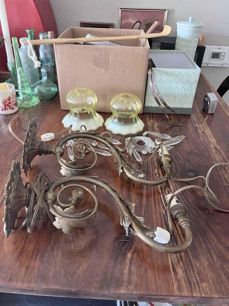 Victorian Era Brass Lamp Wall Mount