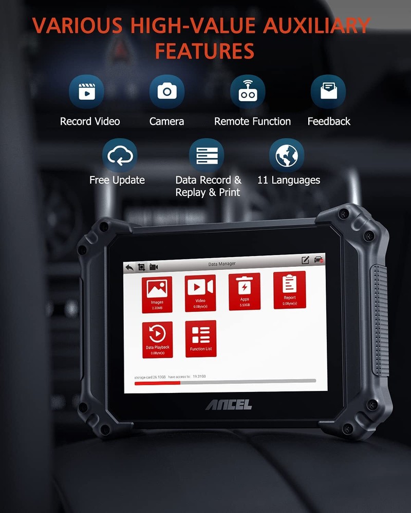 ANCEL V6 OBD2 Scanner Bi-directional Scan Tool All System Diagnostic Active Test