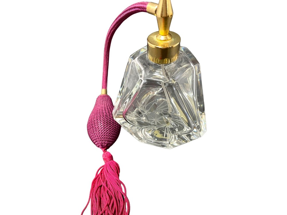 Scent Perfume Bottle Atomizer Handcut Lead Crystal Empty West Germany