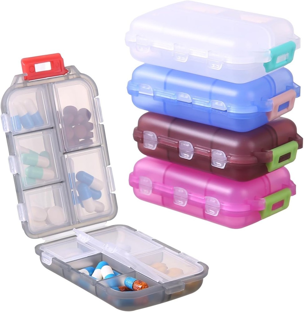1Pack Travel Pill Organizer - 10 Compartments Pill Case