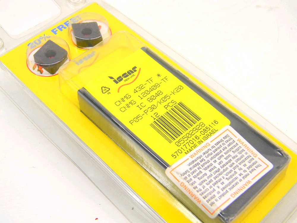 (12 Pcs) Iscar CNMG 432-TF Grade: IC-8048 Carbide Inserts