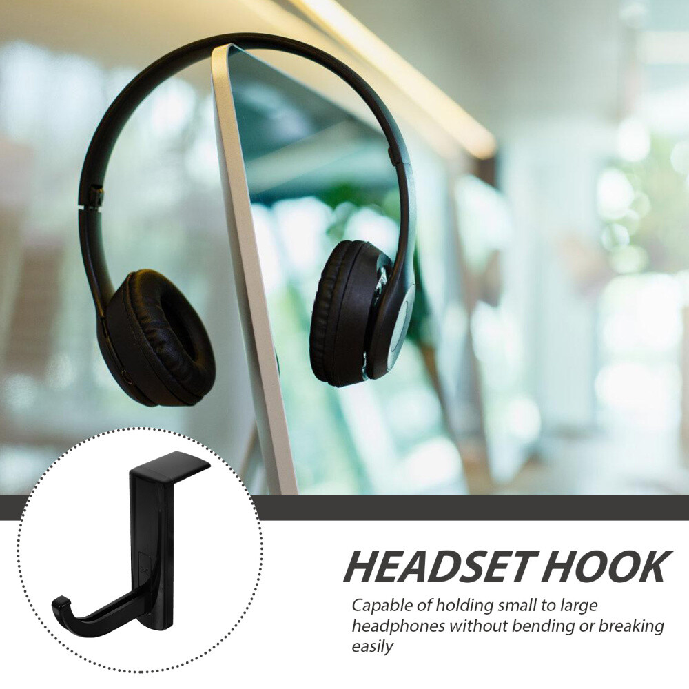 4 Pcs Computer Headset Holder Desk Headphone Hanger Under Desk Hook