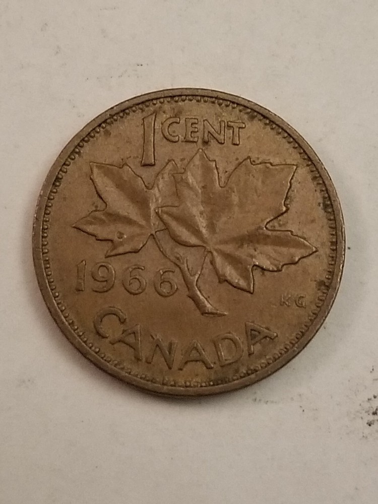 VINTAGE 1966 Canada One Cent Coin