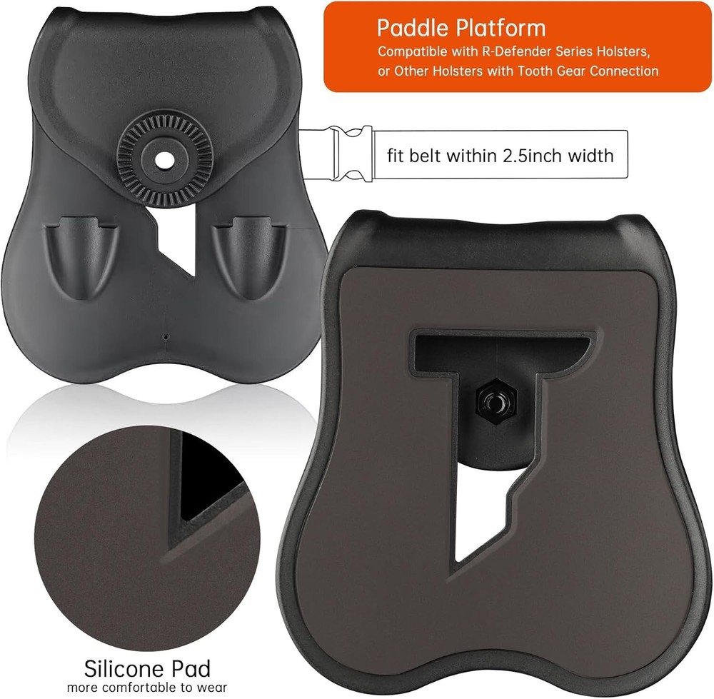 Compact Polymer Paddle Holster: Fits 9mm & .40 Caliber Dual Stack Magazines