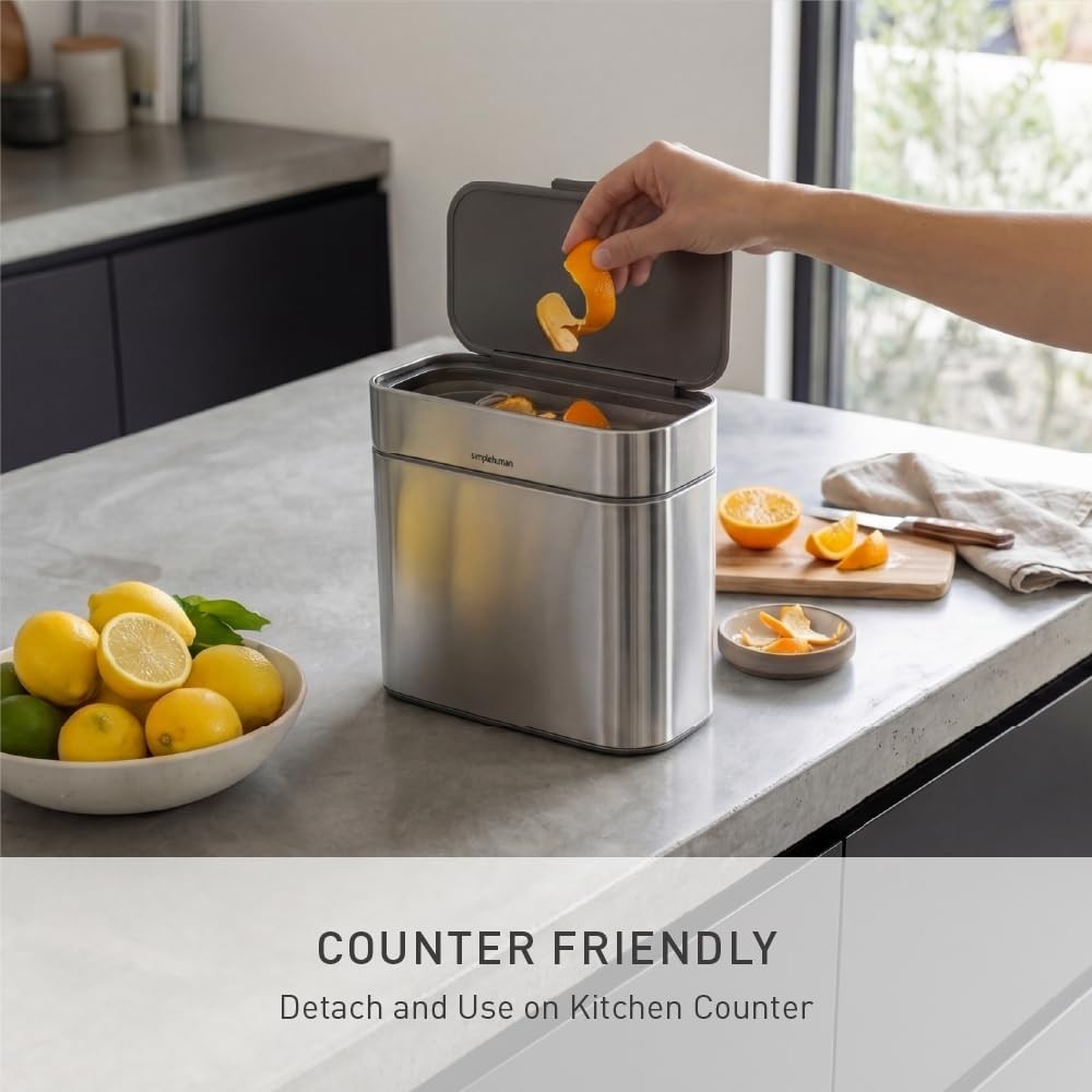 Reduce Kitchen Waste Odor - simplehuman 4L Compost Caddy