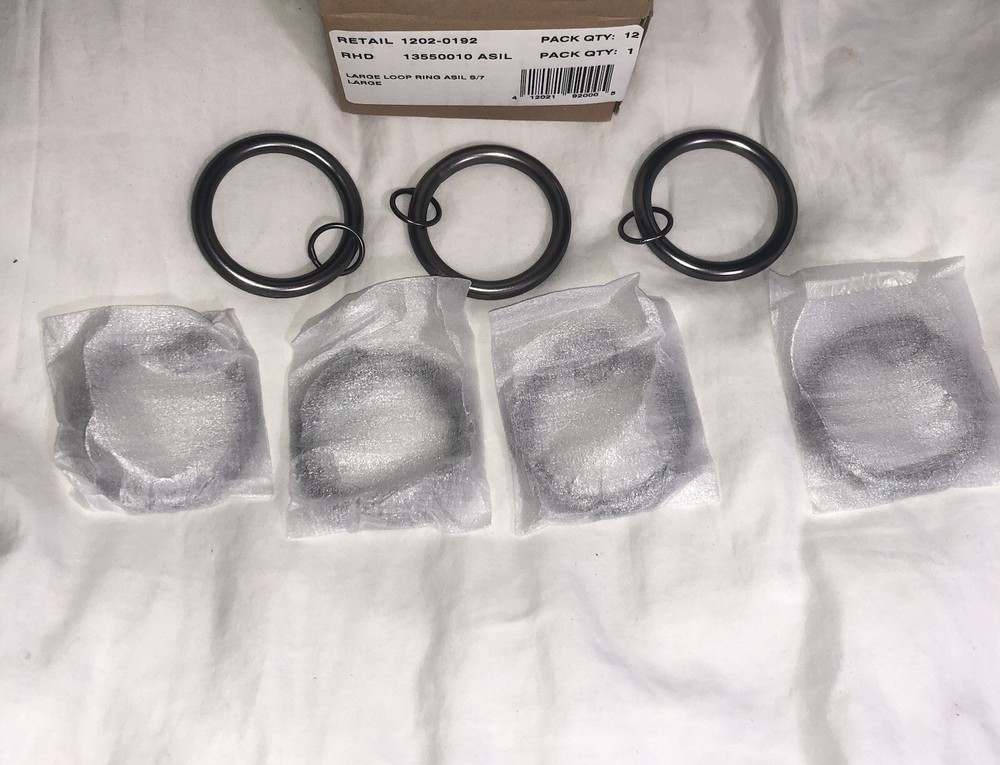 Restoration Hardware Classic Drapery Loop Rings Large ANTIQUE SILVER 7  new