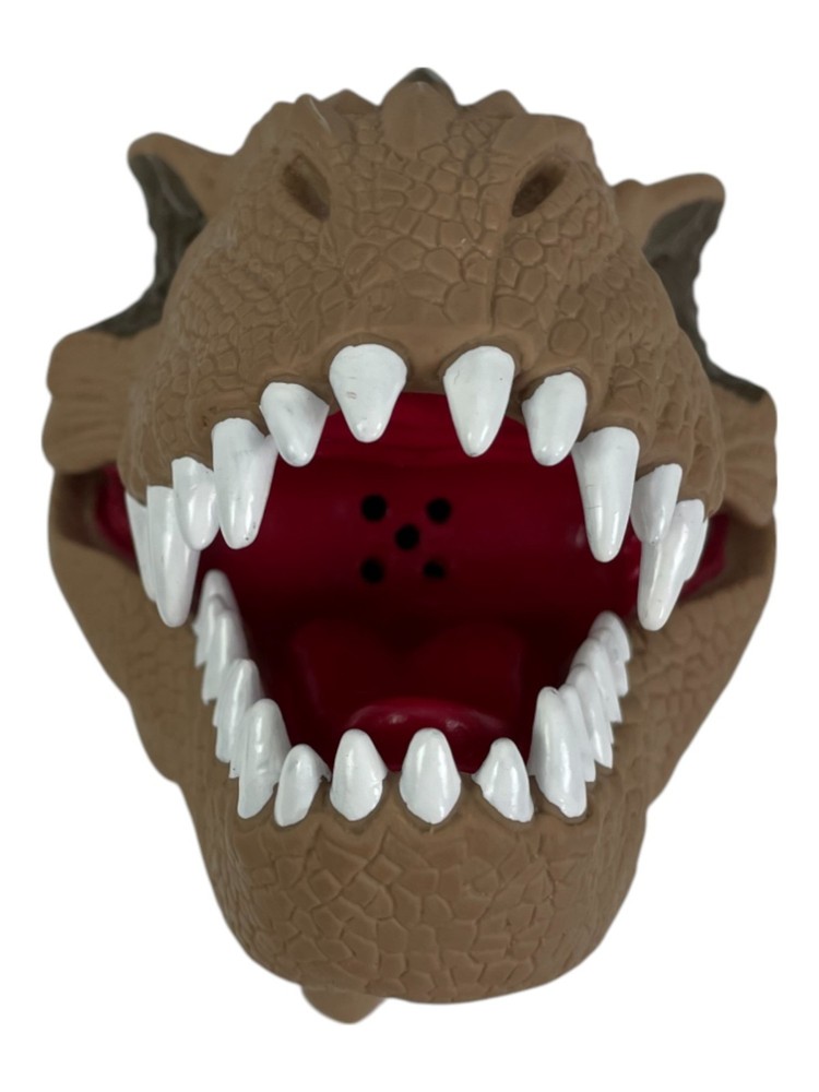 Dinosaur T-REX Plastic Hand Puppet w/ Sounds 8" Long WORKS