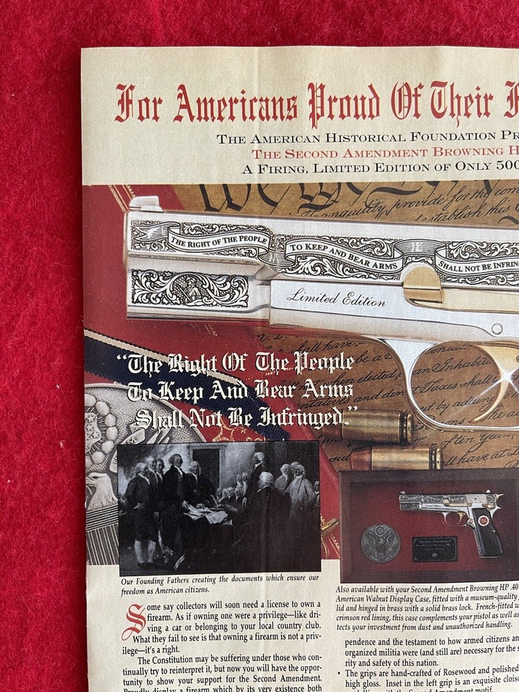 Browning 1994 Print Ad Commemorative HP .40 Pistol Advertisement