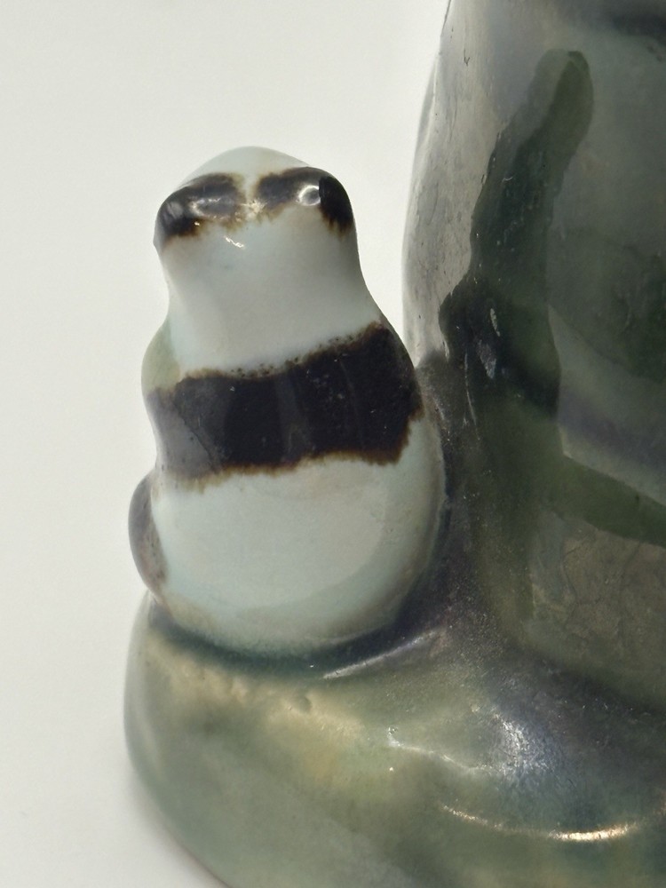 Vintage Panda Bamboo Planter 4” Green Ceramic B-252 Mid Century