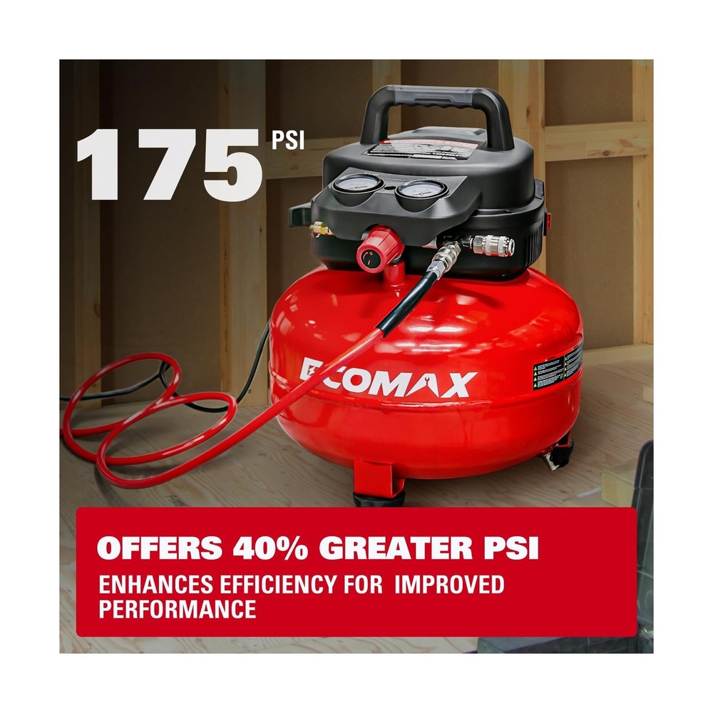 Air Compressor, 6-Gallon Pancake Air Compressor, MAX 175PSI, Compressor for A...