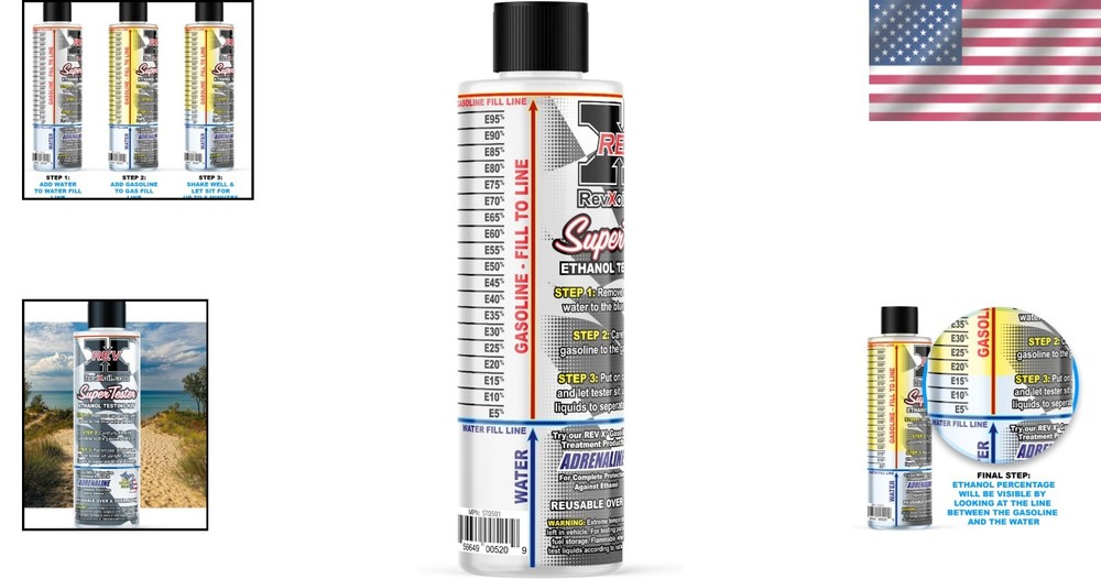 Reusable Gasoline Ethanol Testing Kit - Accurate Level Readings E10 to E90