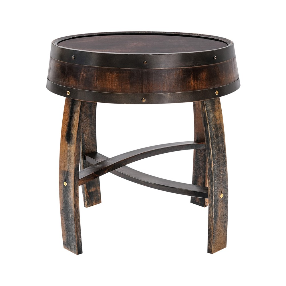 Solid Wood Round Barrel-style End Table Home Tea/coffee Table Wine Side Table