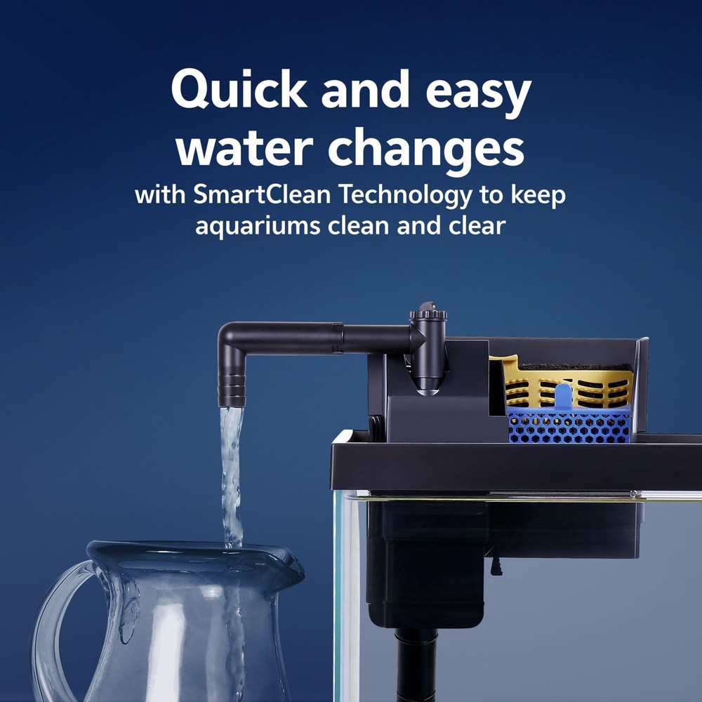 SmartClean Power Filter for 10-20 Gallon Aquariums, Easy Water Changes,