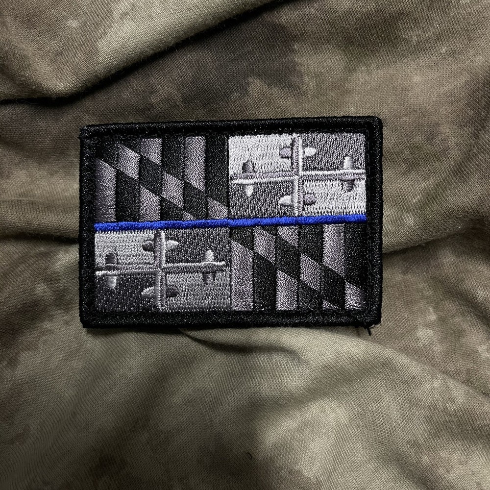 Subdued Thin Blue Line Maryland State Flag Patch