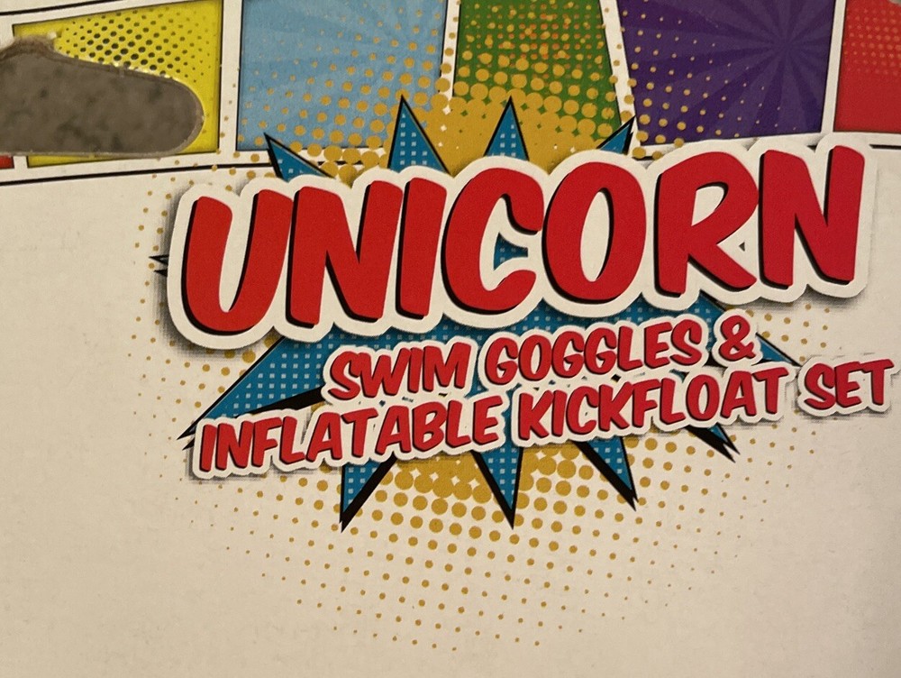 Unicorn Swim Goggles & Inflatable Kickfloat Set Aqua Splash 4+