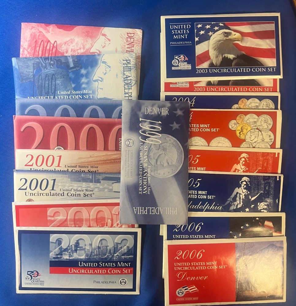 17 U.S. Mint Uncirculated Coin Sets 1999-2006
