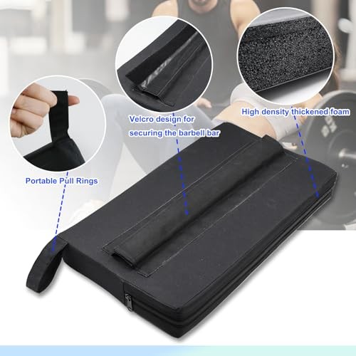 Square Hip-Thrust Pad Protective Extra Thick Foam pad for Barbell Black