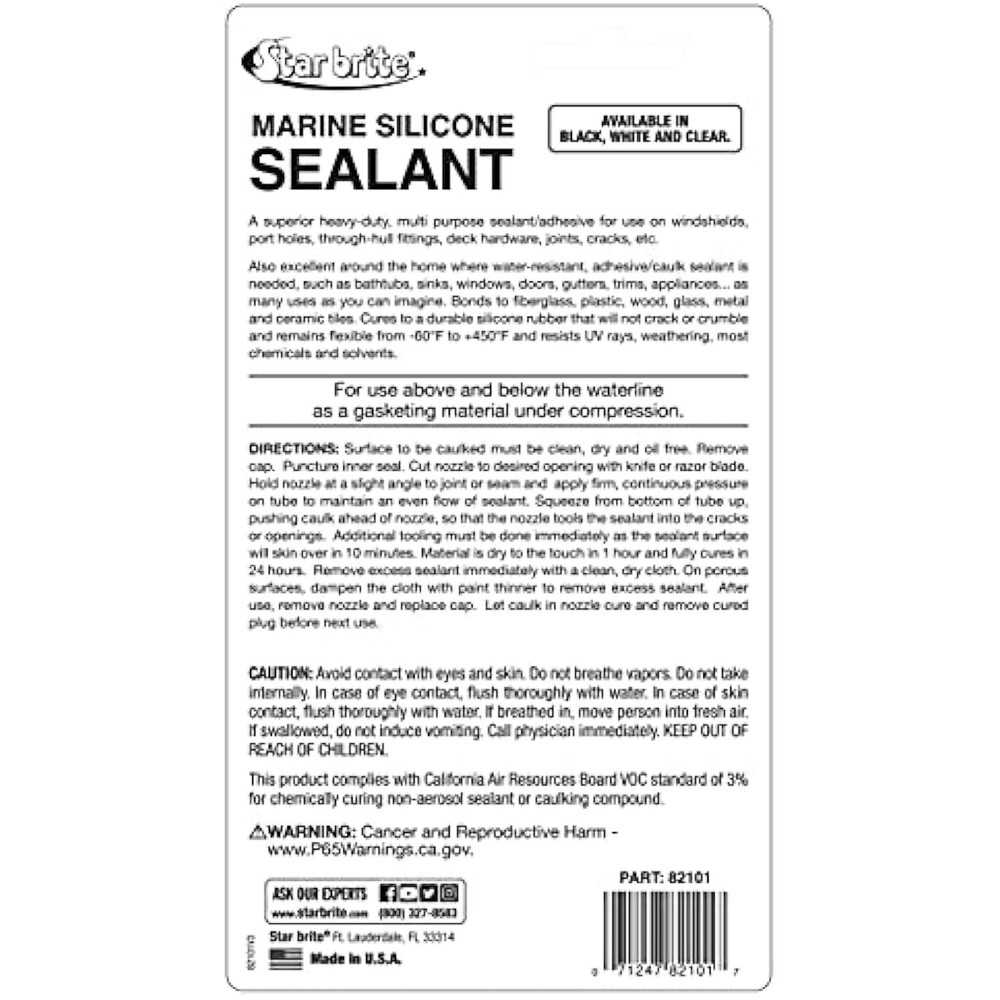 STAR BRITE Silicone Sealant White 2.8 OZ. (082101)