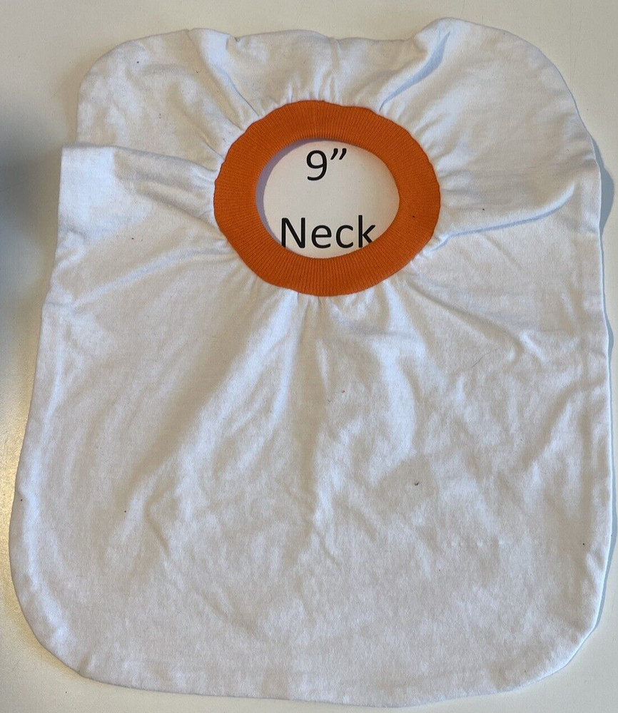 Bib 9" Neck Pull Over Head T-Shirt Special Needs Drool Cotton Polyester Blend
