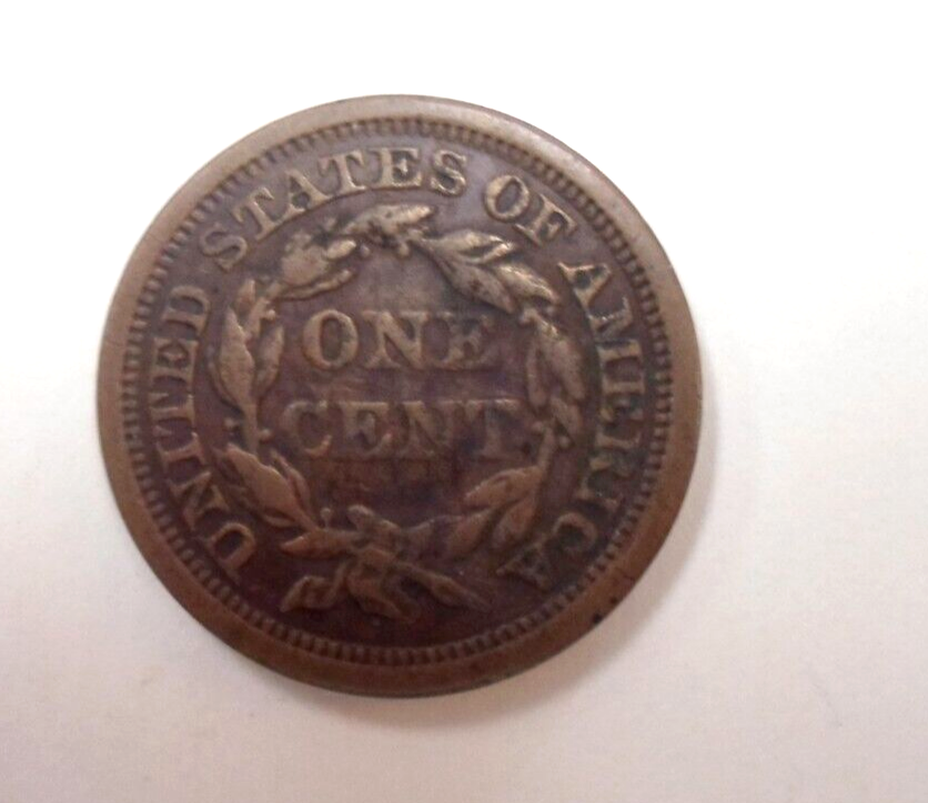 1856 LARGE CENT BRAIDED HAIR NICE CONDITION