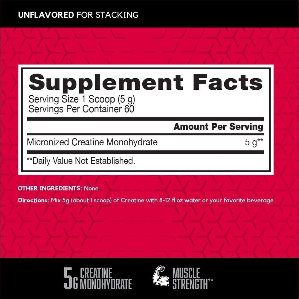 BSN Micronized Creatine Monohydrate Powder, Unflavored Creatine Powder,