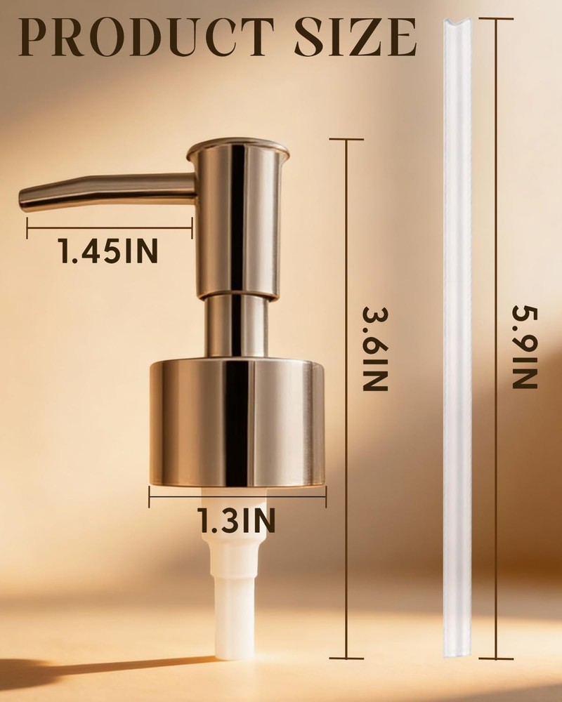2-Pack Soap Dispenser Pumps Replacement, Universal Lotion & Pump Silver
