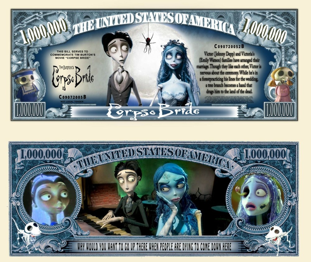 OUR CORPSE BRIDE MILLION DOLLAR BILL (25 Bills)
