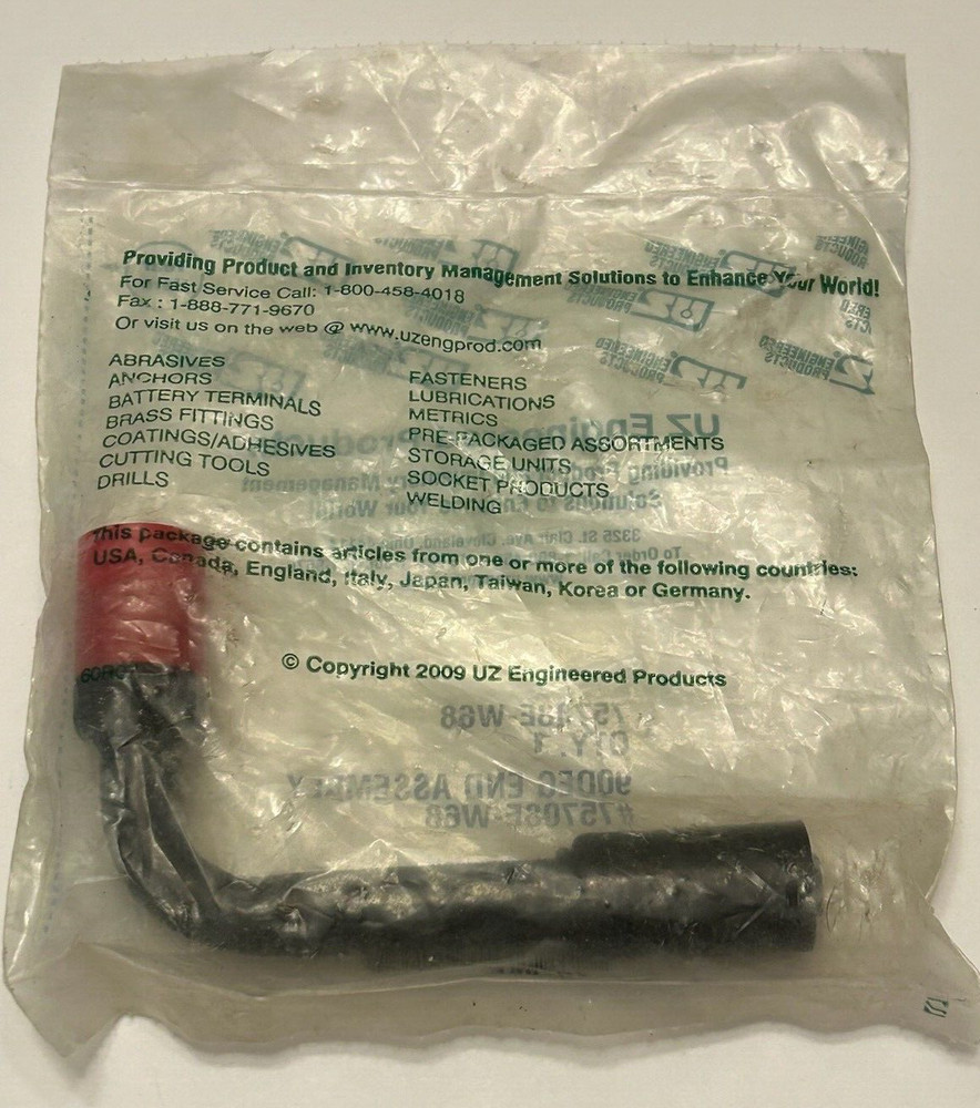UZ Engineered Products 75708E-W68 , 90DEG End Assembly - New