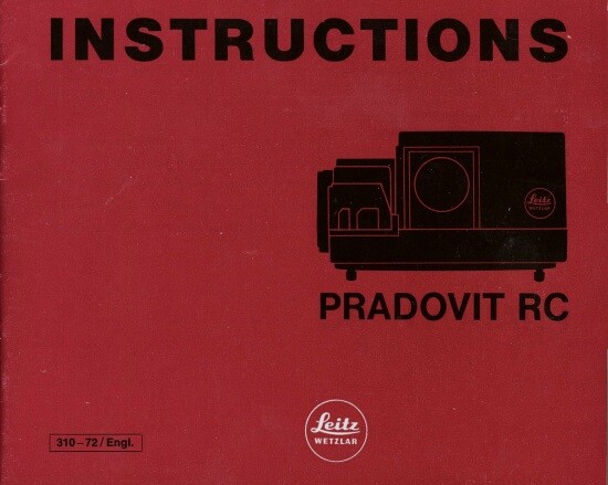 Leitz Pradovit RC Instruction Manual
