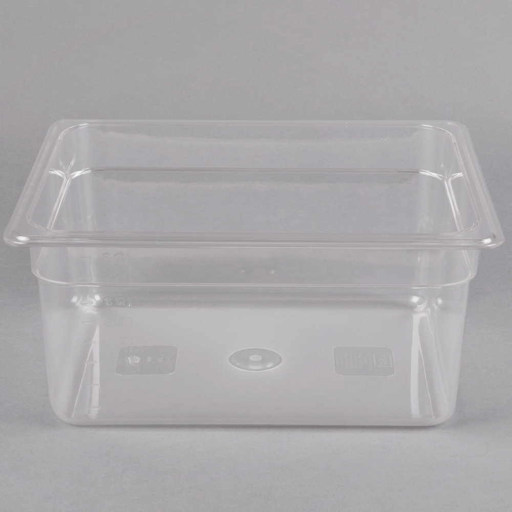 4 PACK Half Size Polycarbonate Clear Plastic 6" Deep Food Prep Table Pan 1/2