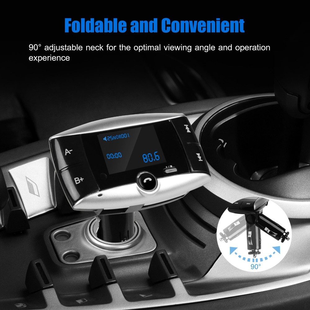 1.5" LCD Car Kit MP3 Player Handsfree FM Transmitter Modulator SD USB Remote