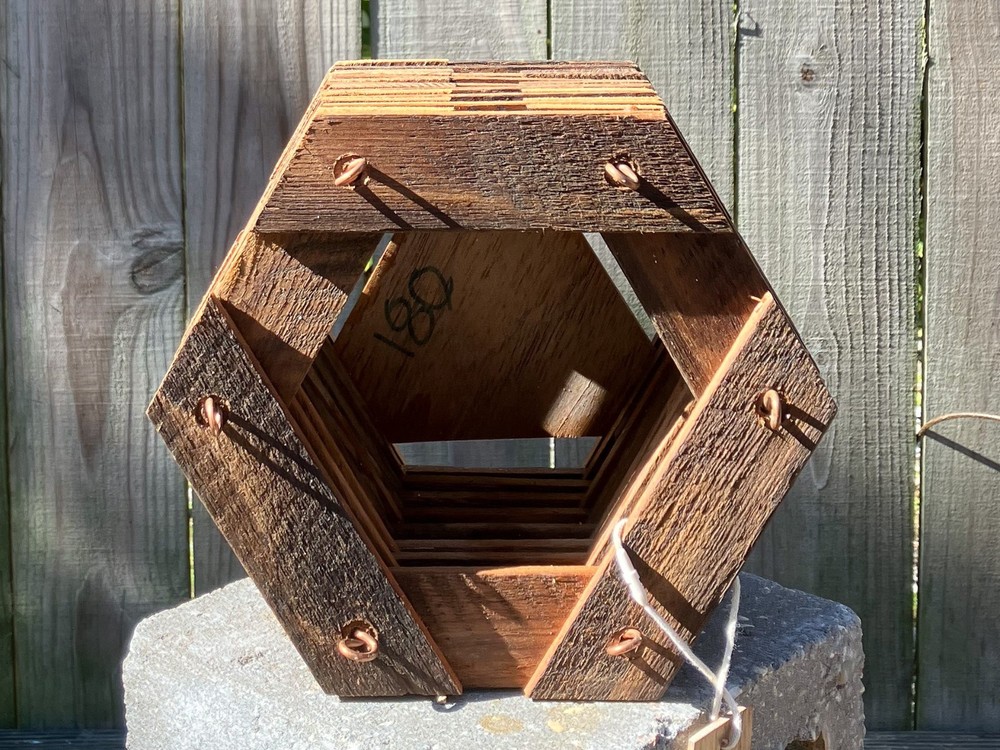 Handmade Hexagonal Rustic Hanging Basket – Super Character for Orchids & Epiphyt