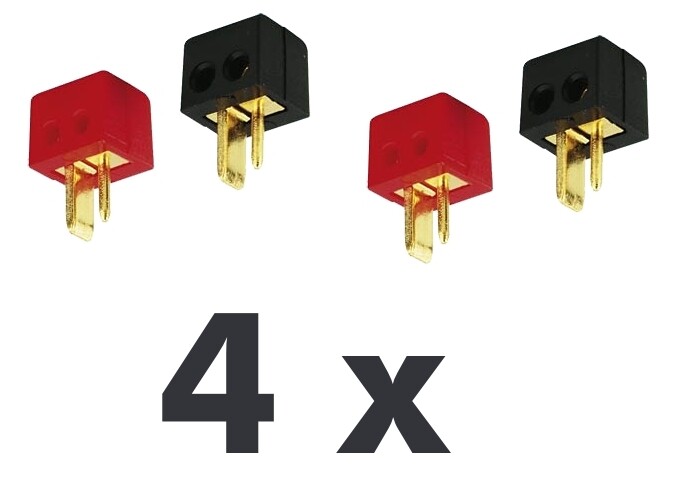 4 x Angled Speaker Plugs Screwable Gold Plated