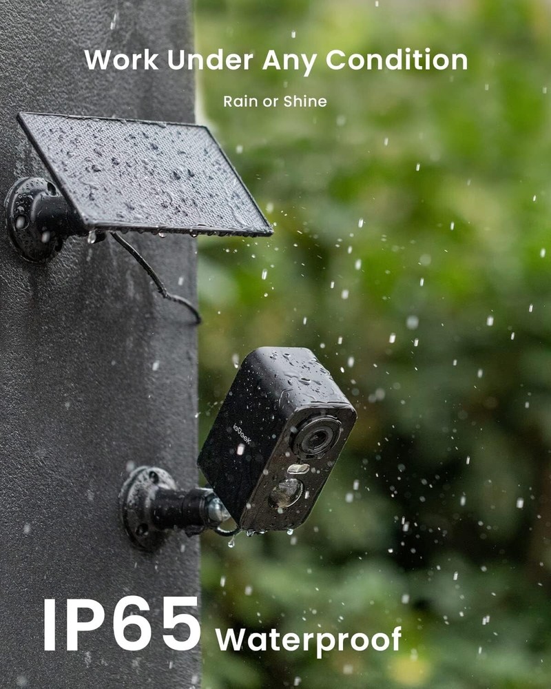 2PCS ieGeek Wireless Outdoor Solar Security Camera WiFi Home Battery CCTV System