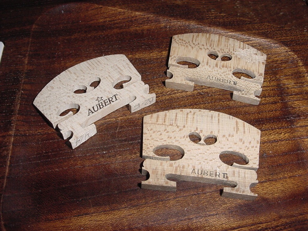 THREE VINTAGE ALBERT VIOLIN BRIDGES NOS 70S