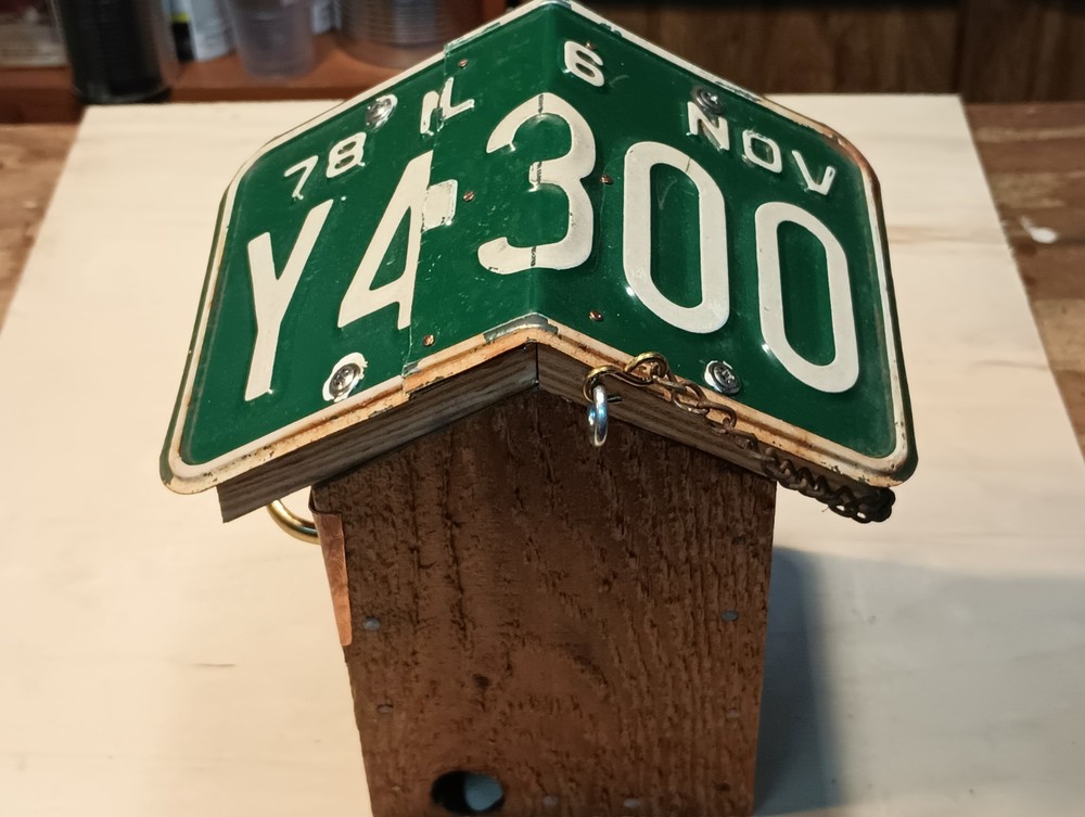 Rustic Handmade Wren Birdhouse using Recycled/Repurposed Material