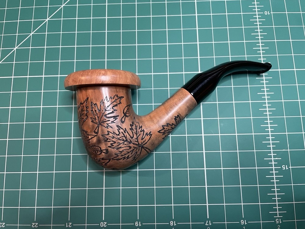 Peter Toth Calabash (Fall Theme) Handmade Briar Pipe, New
