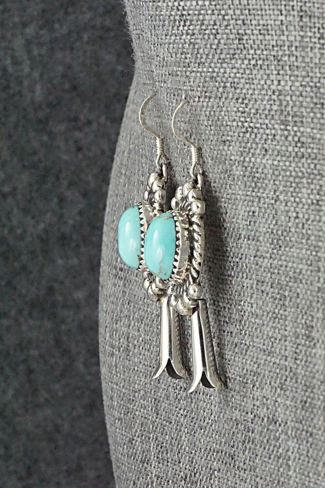 Turquoise & Sterling Silver Earrings - Vernon Johnson