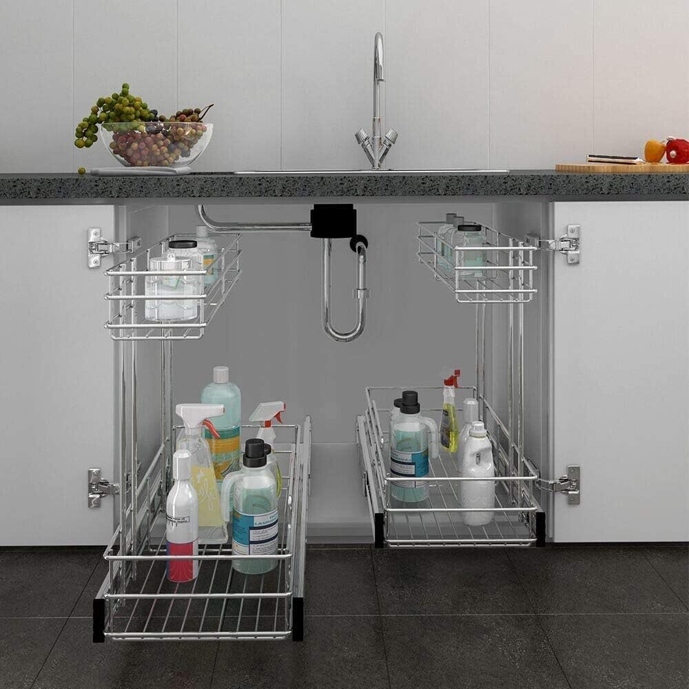 Under Sink Organizer 9 “W X 18.5 ”D, 2 Tier Pull-Out Cabinet Organizer, 1 Piece