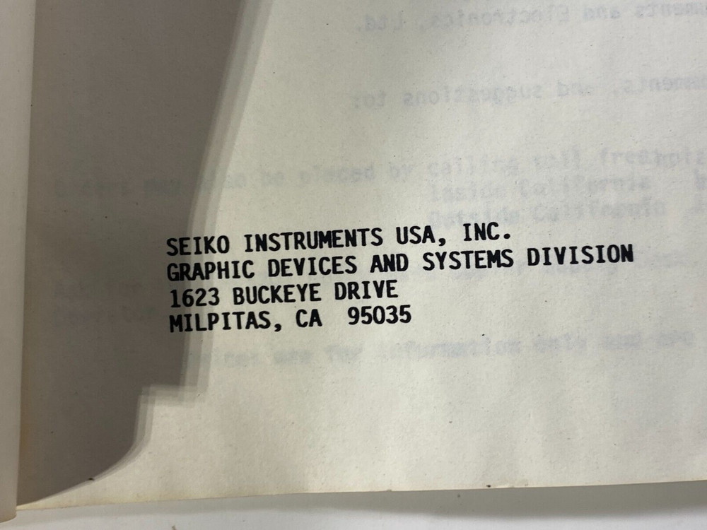 Seiko VM 5040 Unpacking instructions Booklet Manual Users Guide Multiplexor