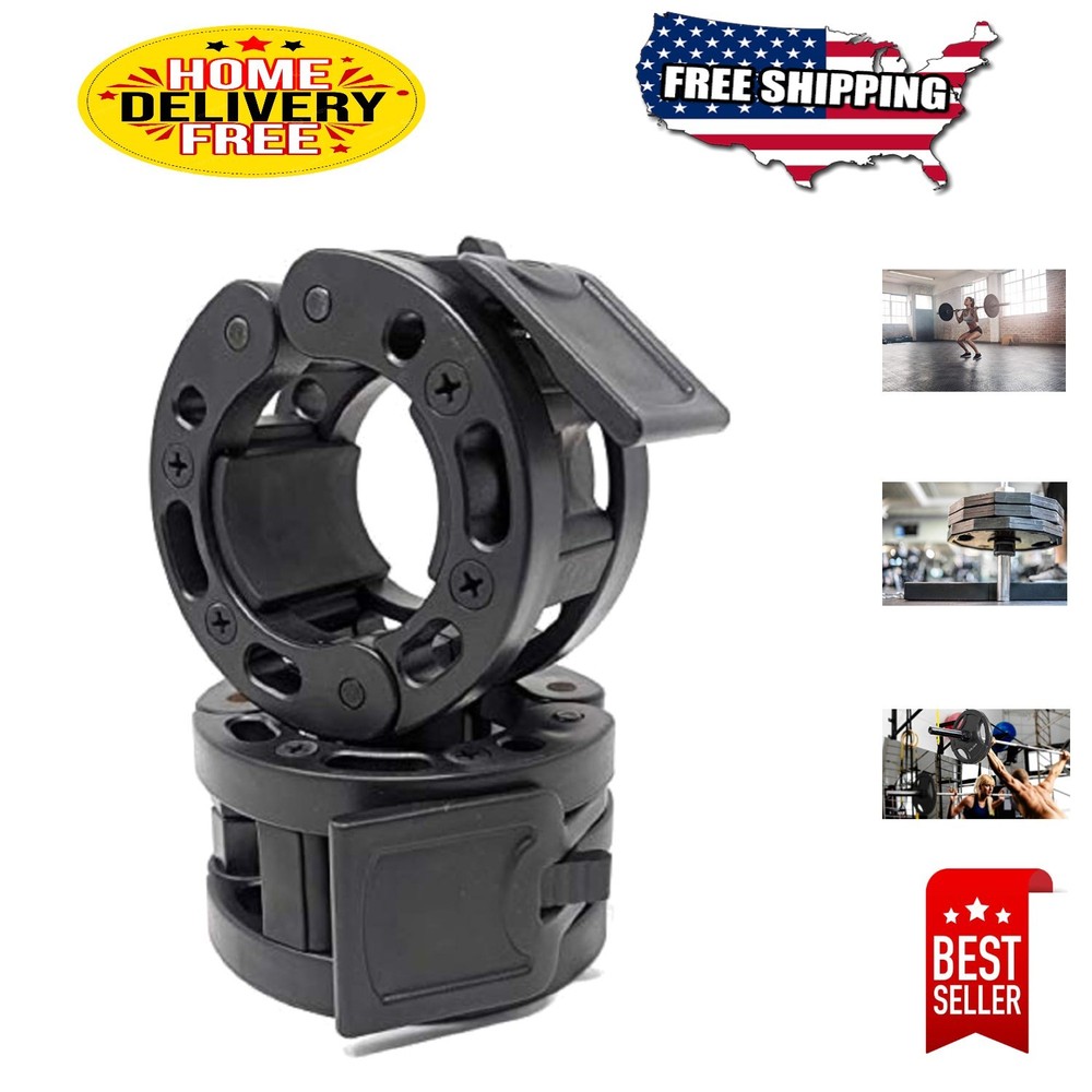 High-Performance Olympic Barbell Clamps - Quick Release Locking Weight Clips