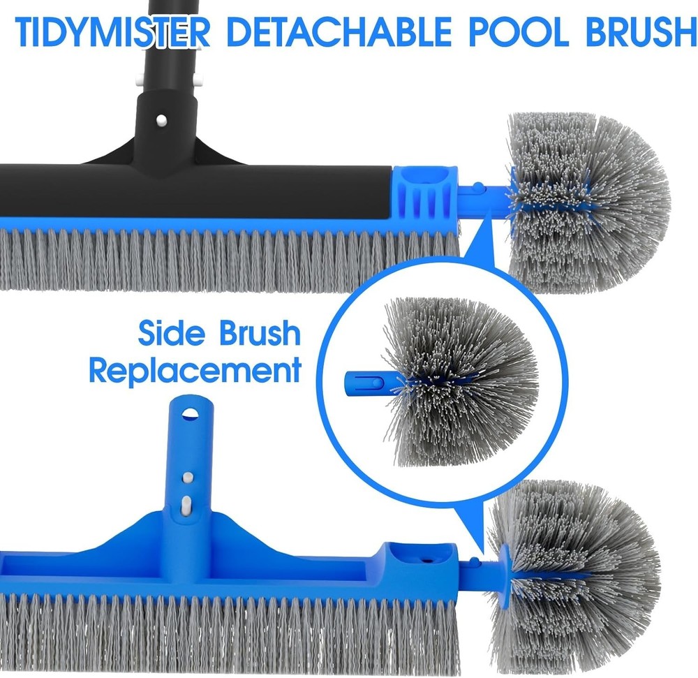 Versatile Pool Brush with Lightweight Design & Universal Pole Compatibility