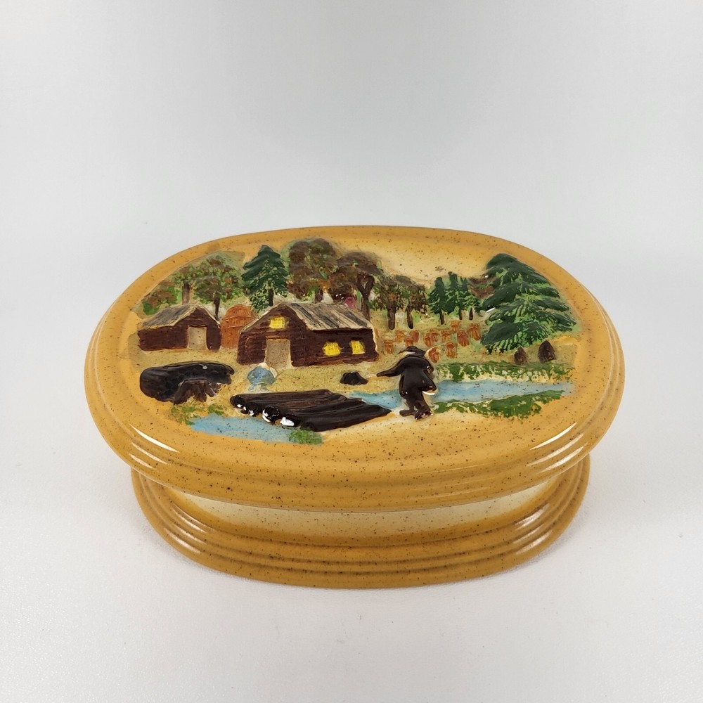Vintage Hershey's Mold Ceramic Tricket Box Oval 1981