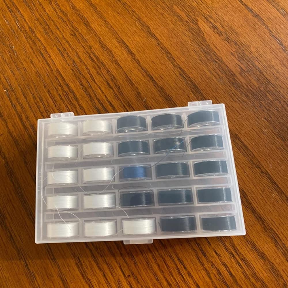 Transparent Bobbin Box Machine Bobbins Organizer Plastic Case with 50 Slots