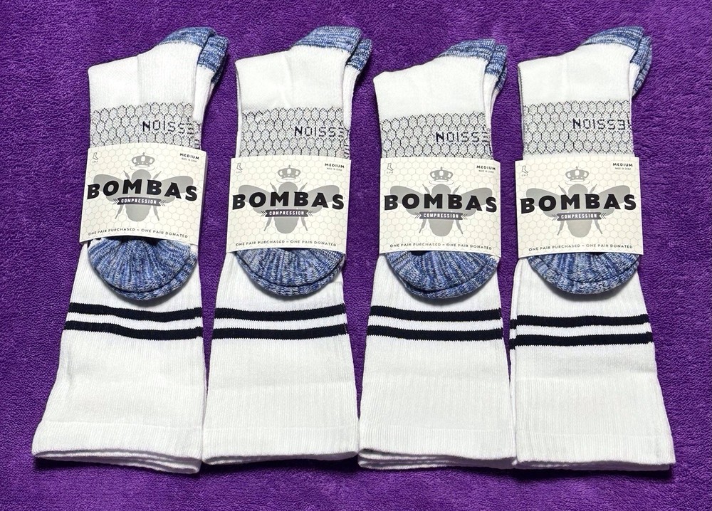 Bombas 4-Pack Unisex Everyday Compression Socks 15-20mm Multicolor Size Medium