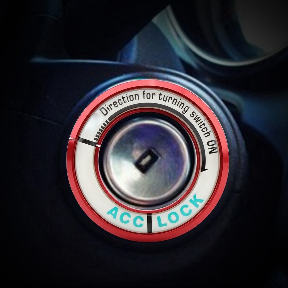 (Red)Car Ignition Switch Ignition Key Switch Ring Glow In Dark Ignition Keyhole