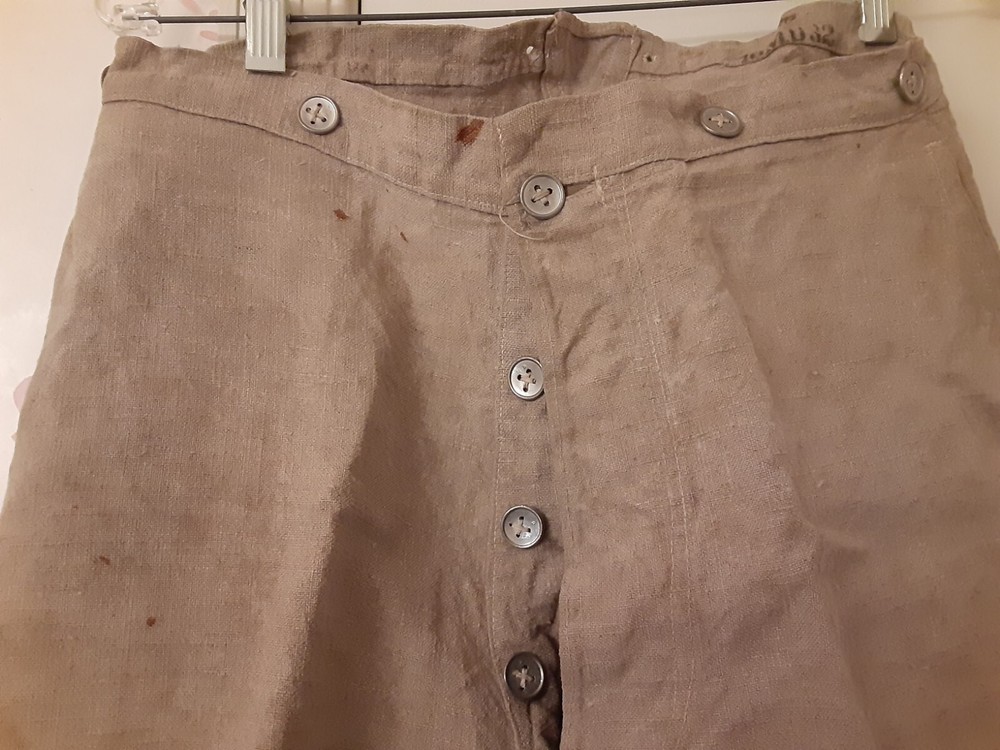 Original Swedish White Drill Uniform Trousers Dated 1932