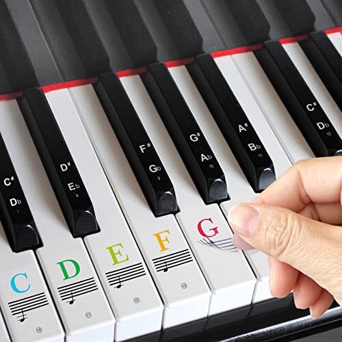 Piano Stickers Keyboard Key Note: Removable Piano Keyboard Note Multicolour