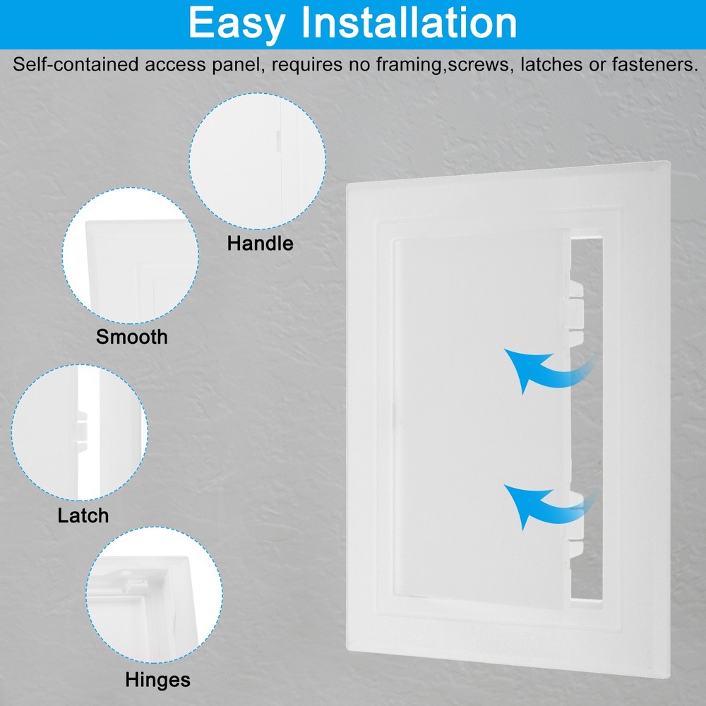 12x6 Inch(295x145mm) Removable Hinged Access Panel, Access Doors, White
