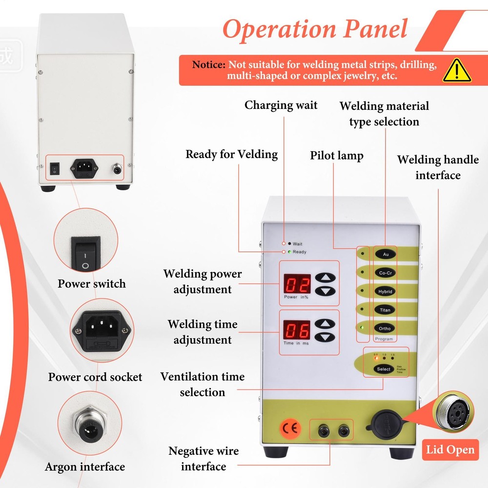 Jewelry Automatic Spot Welding Machine 110V 60HZ Pulse Argon arc Welding Machine